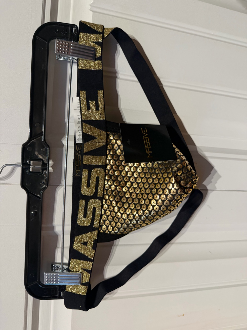 Andrew Christian Gold Sequin Jock with Black Waistband